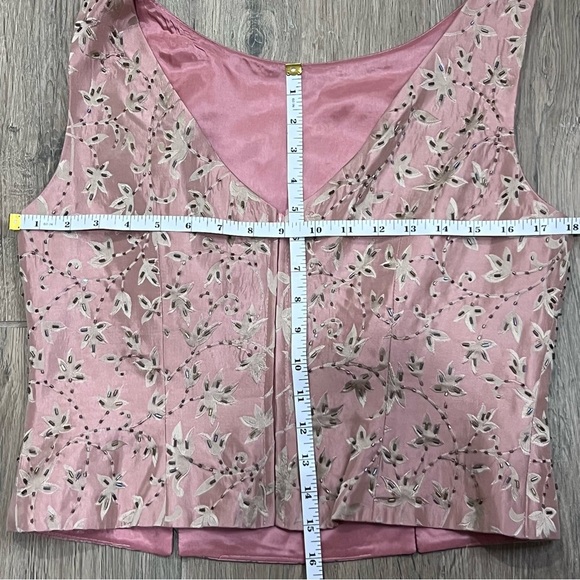 Vintage Dress Pink Sleeveless Formal D Floral Embroidery Beaded Homecoming Hoco - Picture 9 of 16